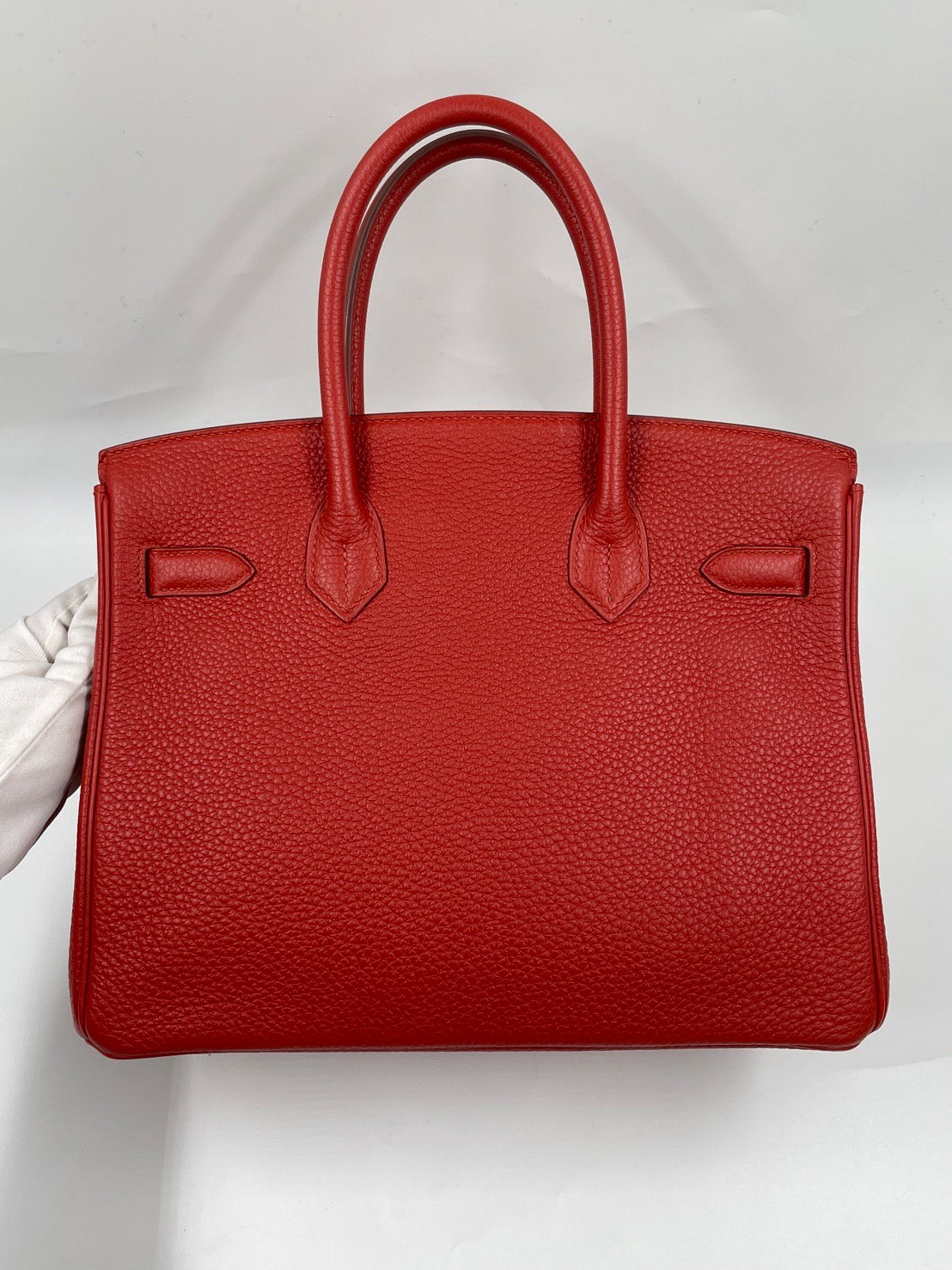 Hermes Birkin 30 rouge V Togo PHW stamp R