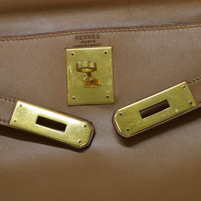 Hermes Kelly 28 gold on gold chamonix vintage handbag
