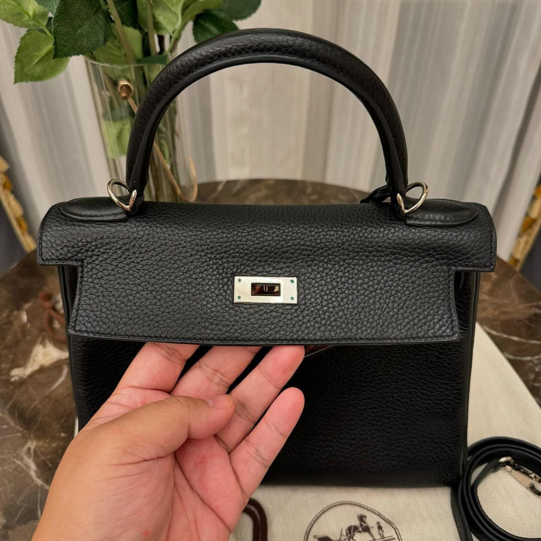 Hermes K28 noir Togo PHW stamp Q square