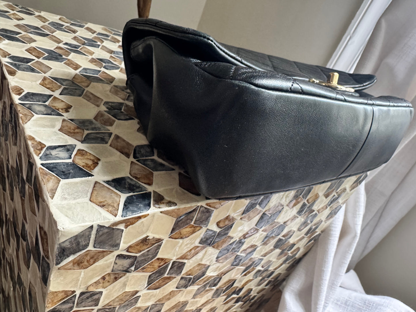 Chanel Lambskin Chunky Chain 2-Way Handbag