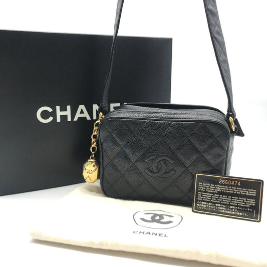 Rare Chanel black caviar vintage double zip camera crossbody