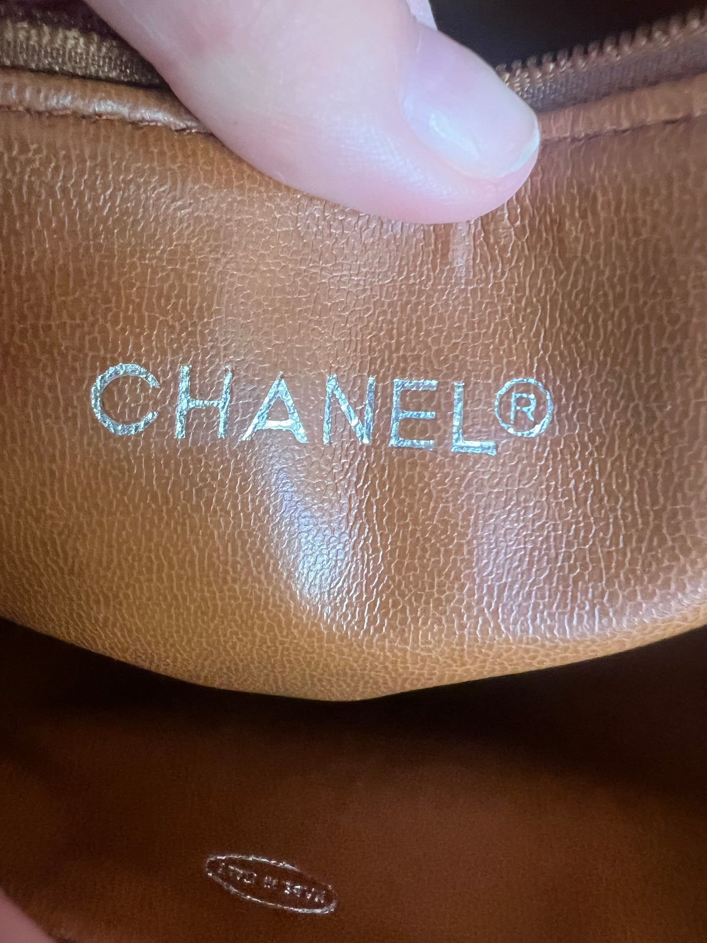 Chanel cognac lambskin messenger flap