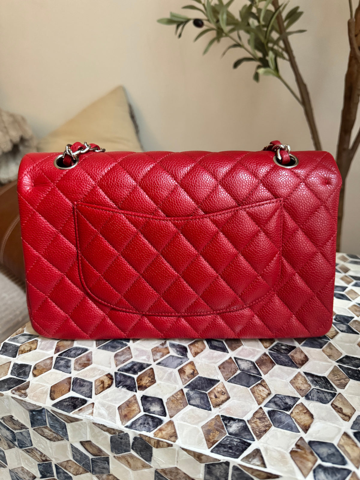 Chanel Red Caviar Medium Double Flap