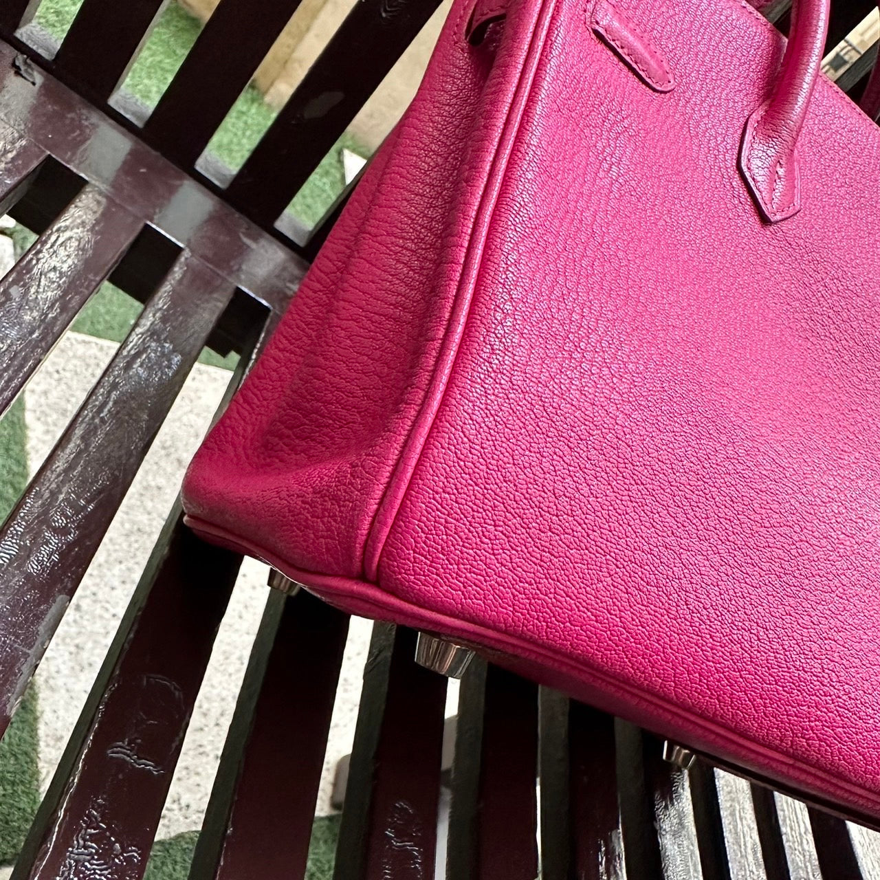 Hermes Birkin 25 rose shocking chèvre PHW K stamp