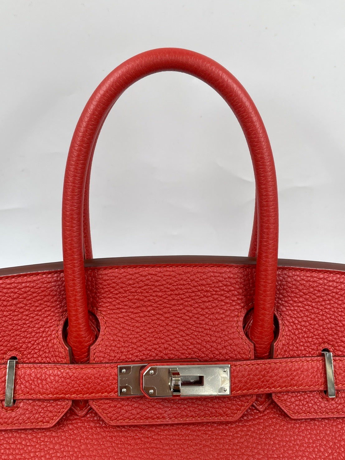 Hermes Birkin 30 rouge V Togo PHW stamp R