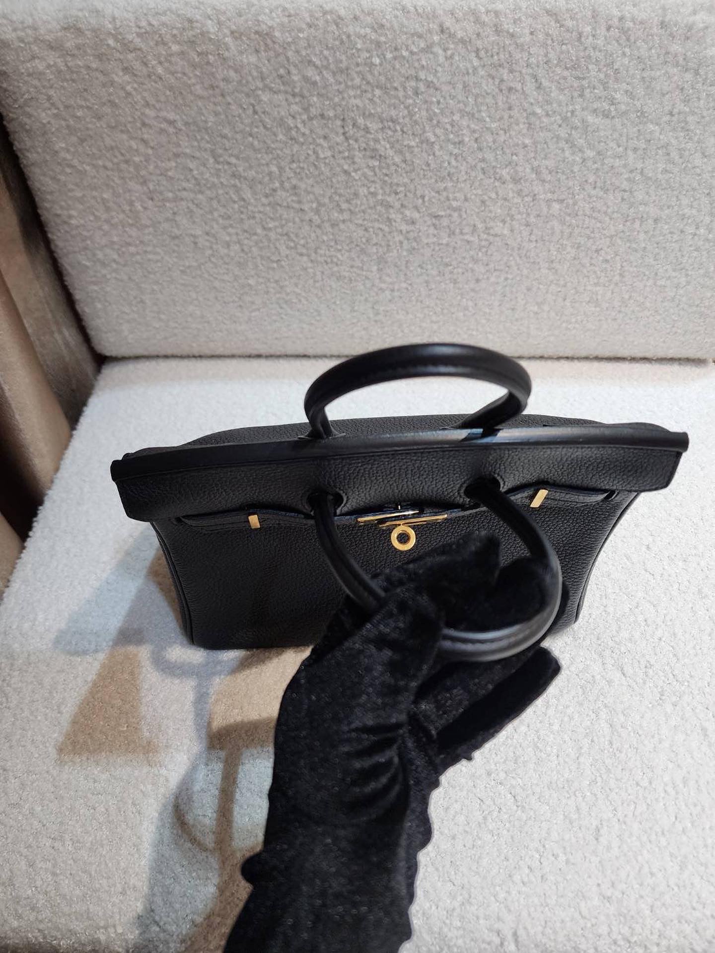 Hermes birkin 25 noir Togo GHW stamp X