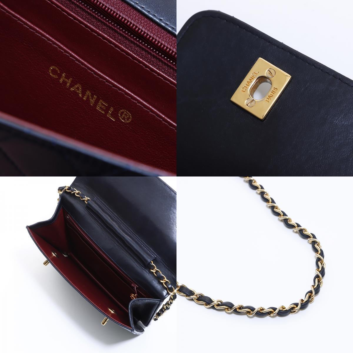 Chanel vintage rare double turn lock navy envelope flap bag