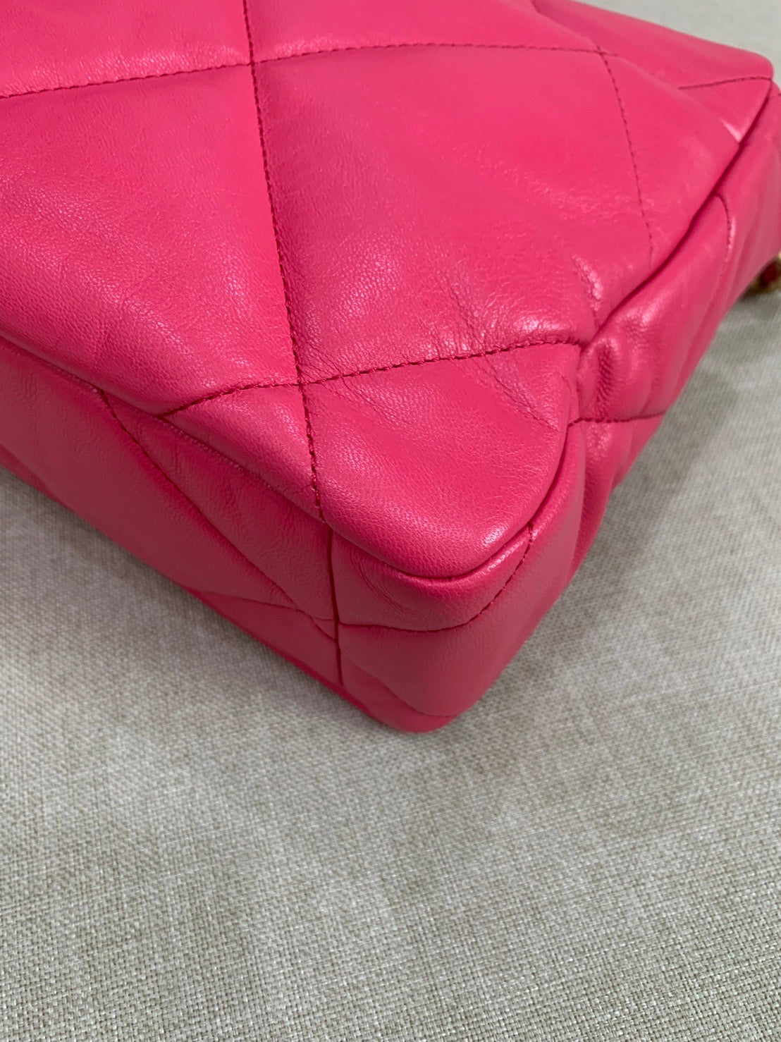 Chanel C19 large hot pink goatskin flap