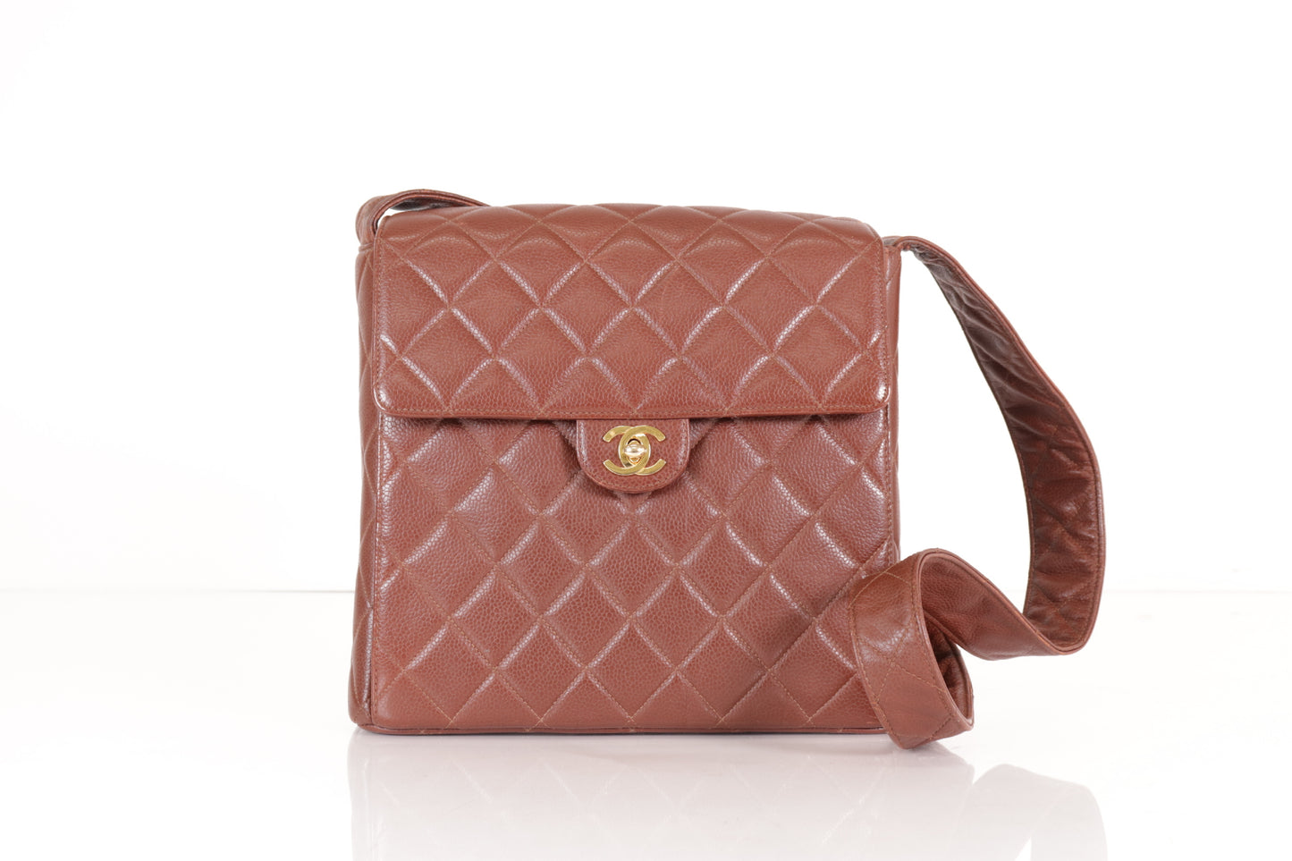 Chanel vintage chocolate caviar shoulder bag