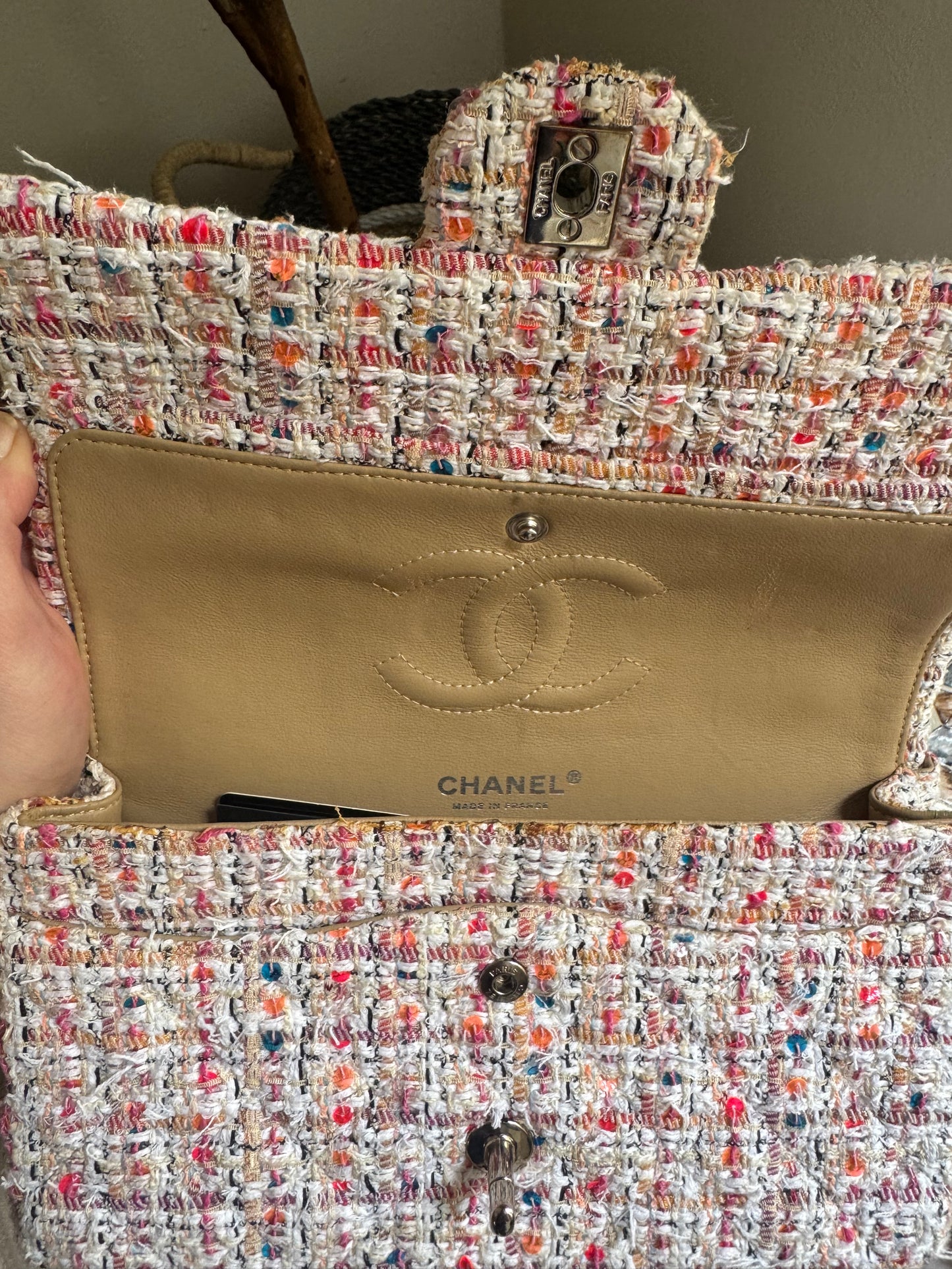 Chanel Tweed Multicolor Medium Classic Flap