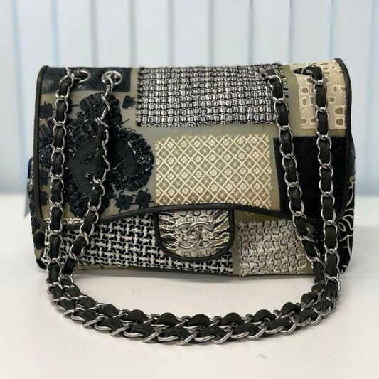 Chanel limited edition patchwork jumbo single flap