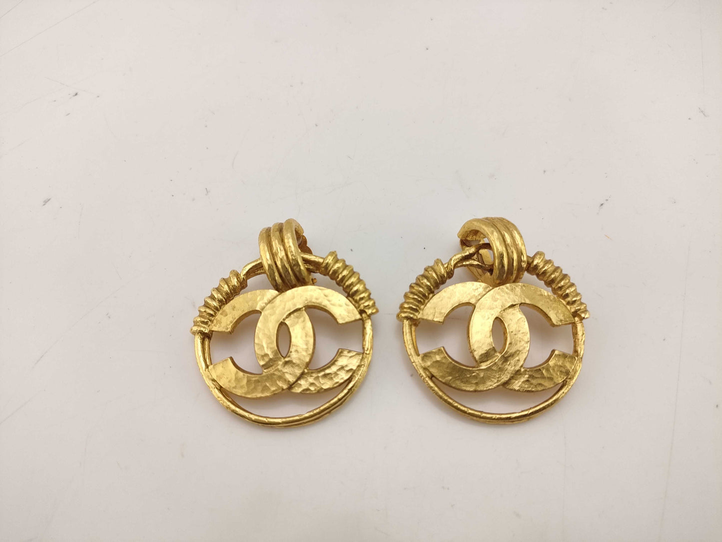 Chanel large CC door knocker earrings