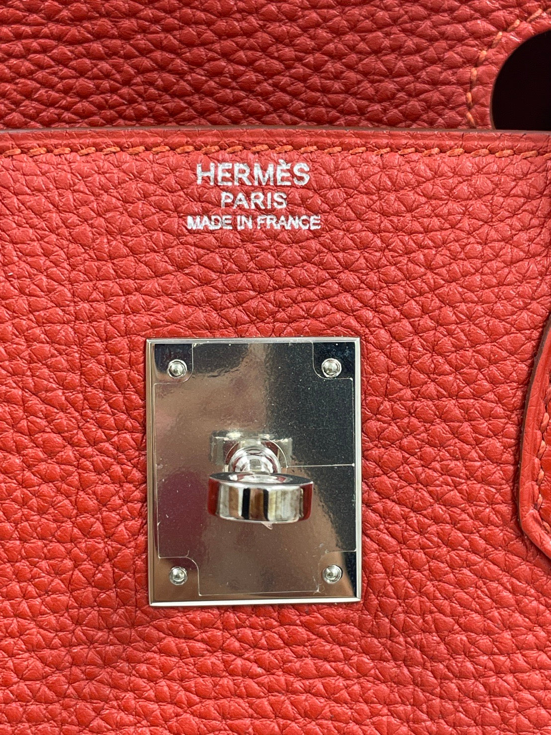 Hermes Birkin 30 rouge V Togo PHW stamp R