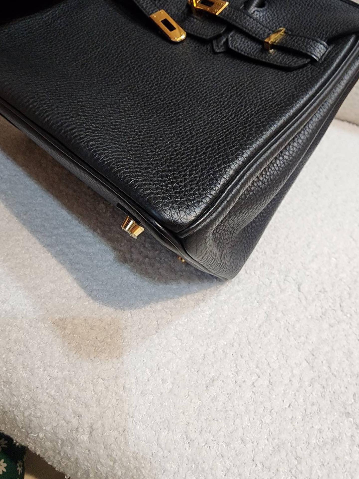 Hermes birkin 25 noir Togo GHW stamp X