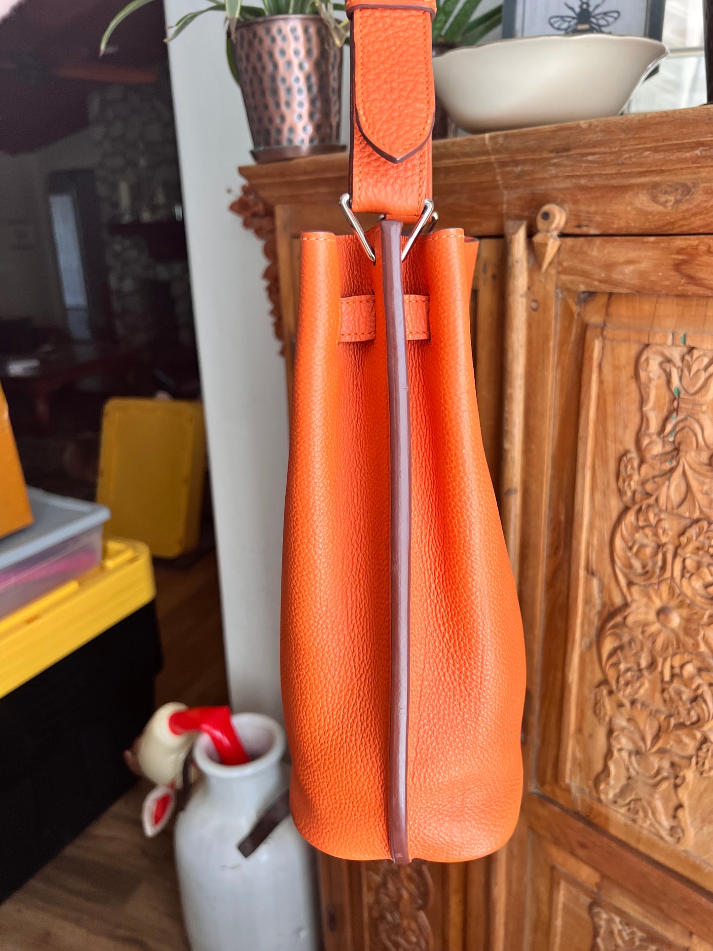 Hermes So Kelly Togo H orange PHW Shoulder bag