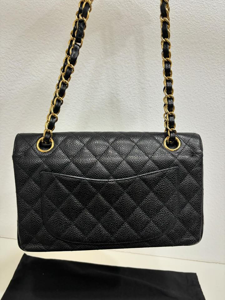 Chanel Black caviar GHW small classic flap 13 series