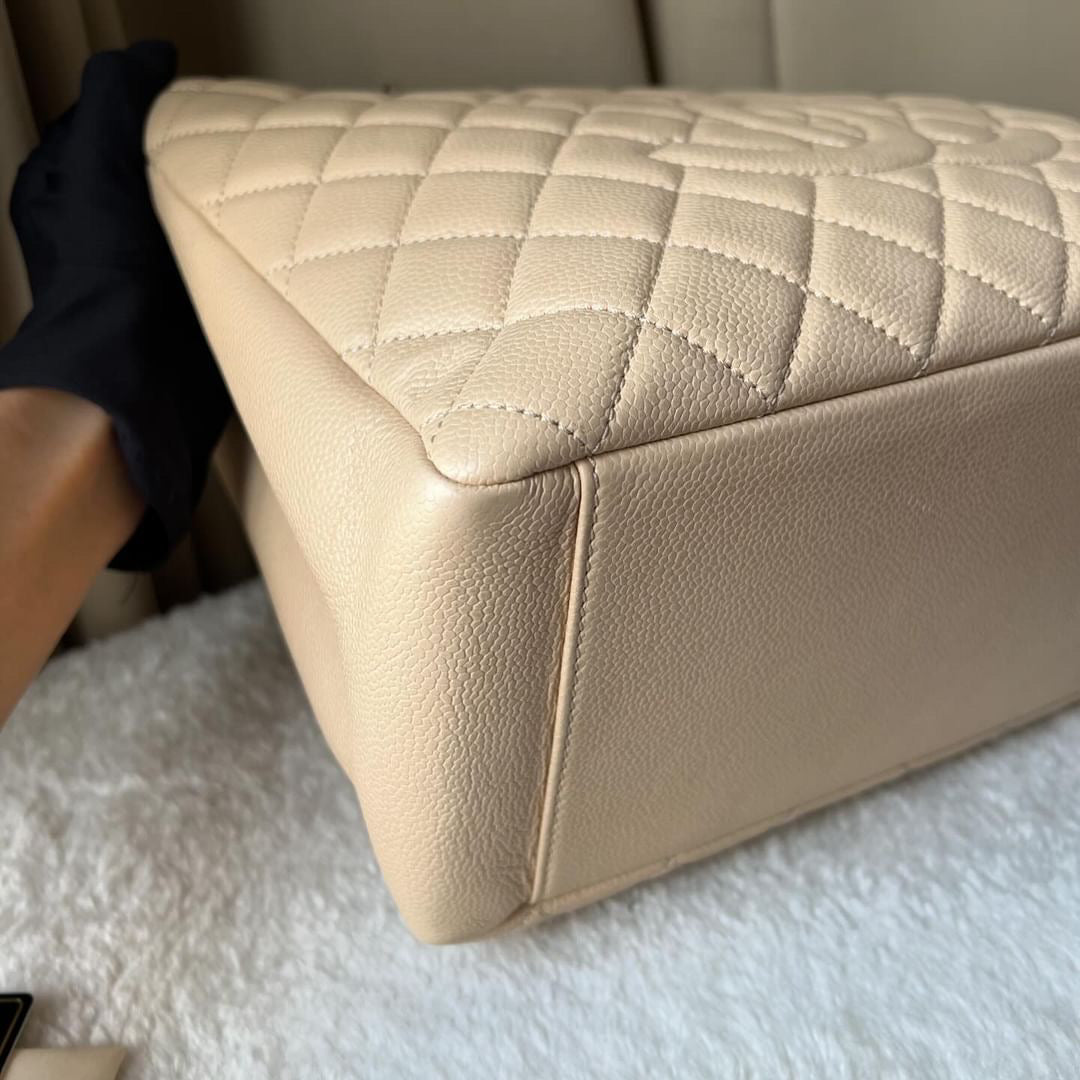 Chanel beige caviar Grand Shopper Tote