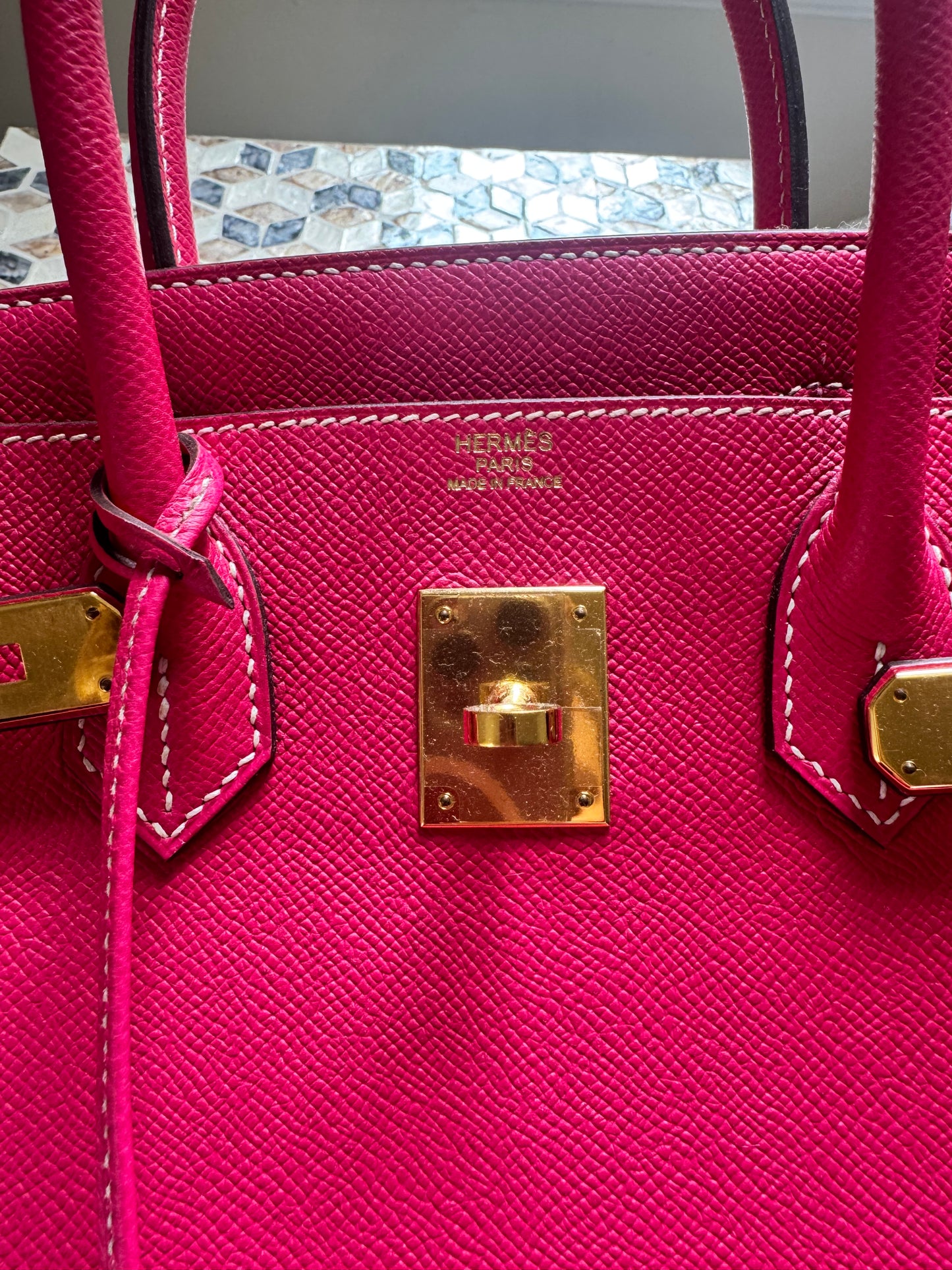 Hermes Birkin 30 Rose Tyrein Epsom Leather Candy Collection
