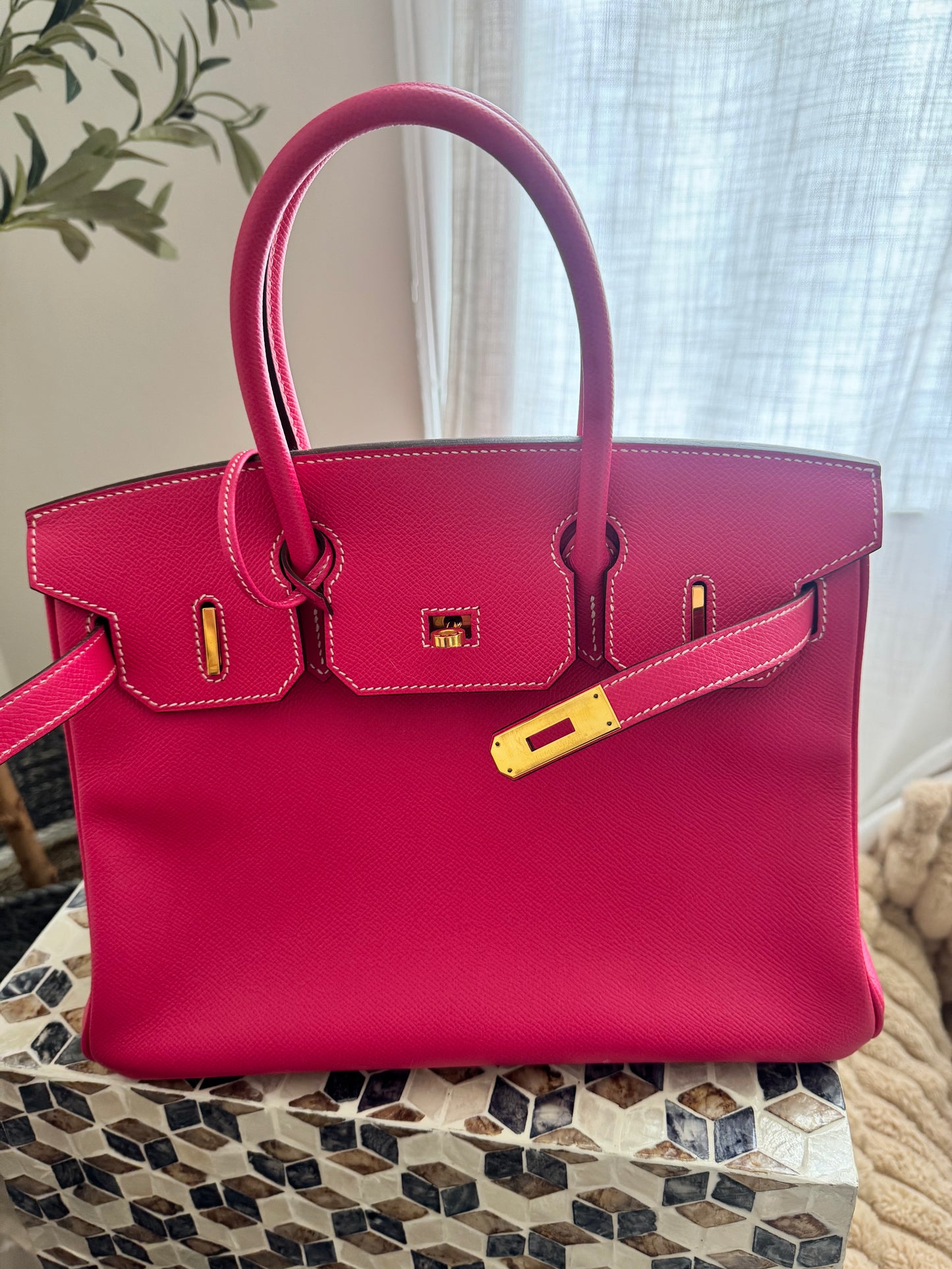 Hermes Birkin 30 Rose Tyrein Epsom Leather Candy Collection