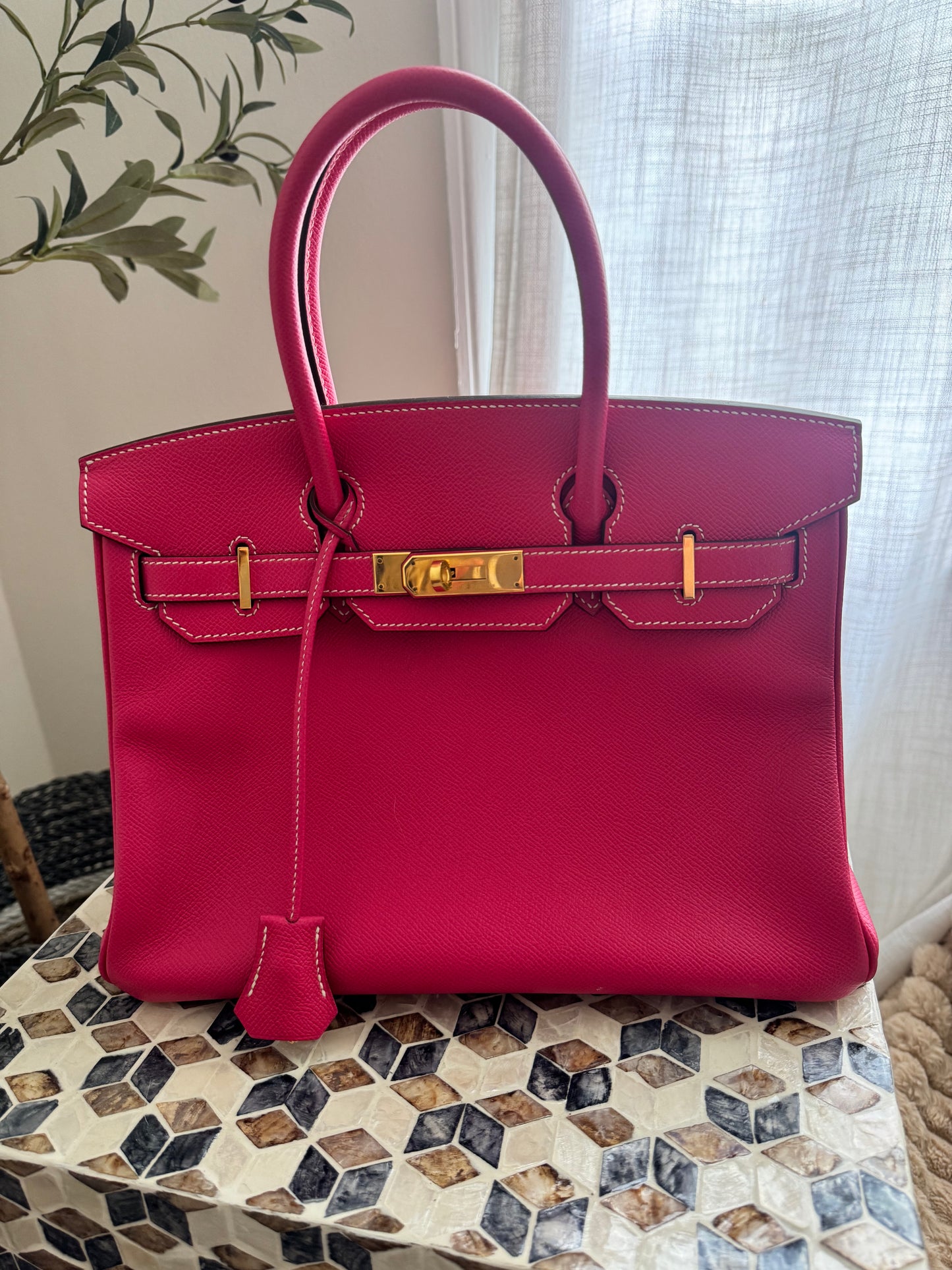 Hermes Birkin 30 Rose Tyrein Epsom Leather Candy Collection