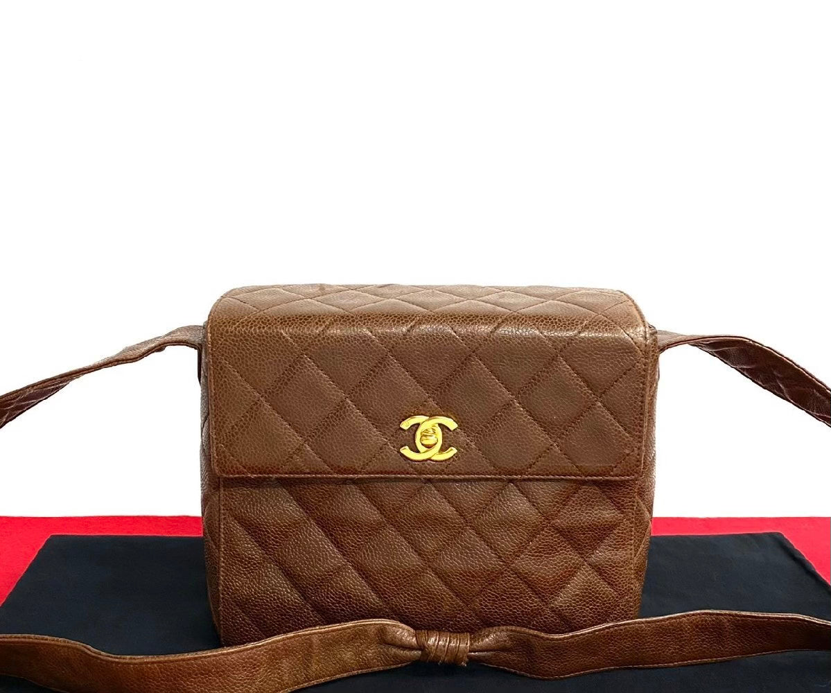 Chanel Chocolate Caviar Crossbody Half Flap