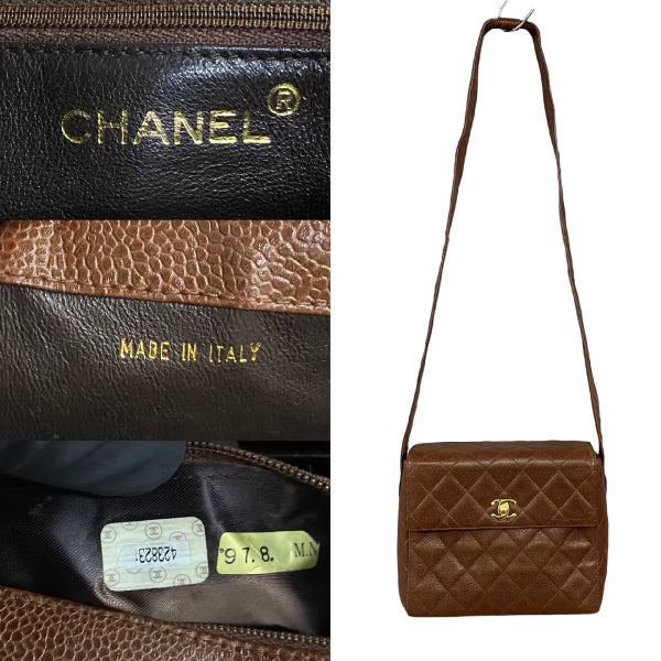 Chanel Chocolate Caviar Crossbody Half Flap