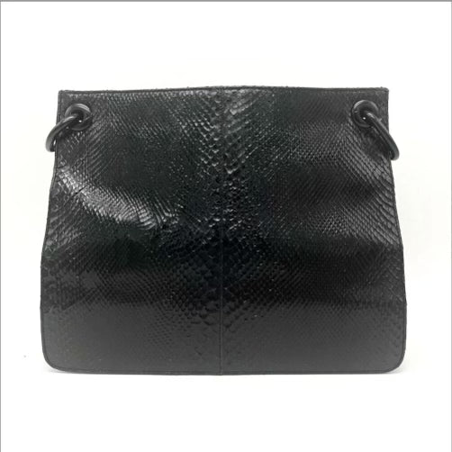 Prada Black Python Chain Tote