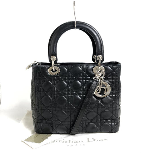 Black Lambskin Medium Lady Dior