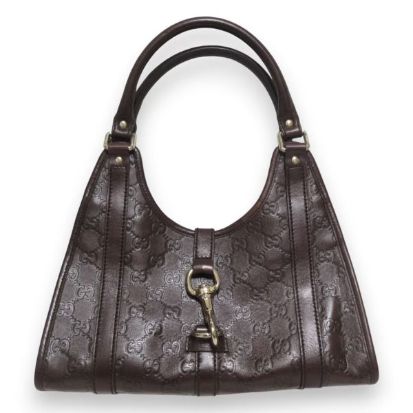 Guccissima Chocolate Leather Shoulder Bag