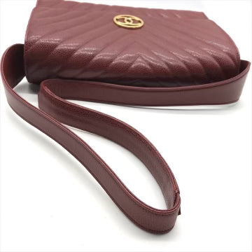 Chanel Bordeaux Caviar Chevron Flap Crossbody