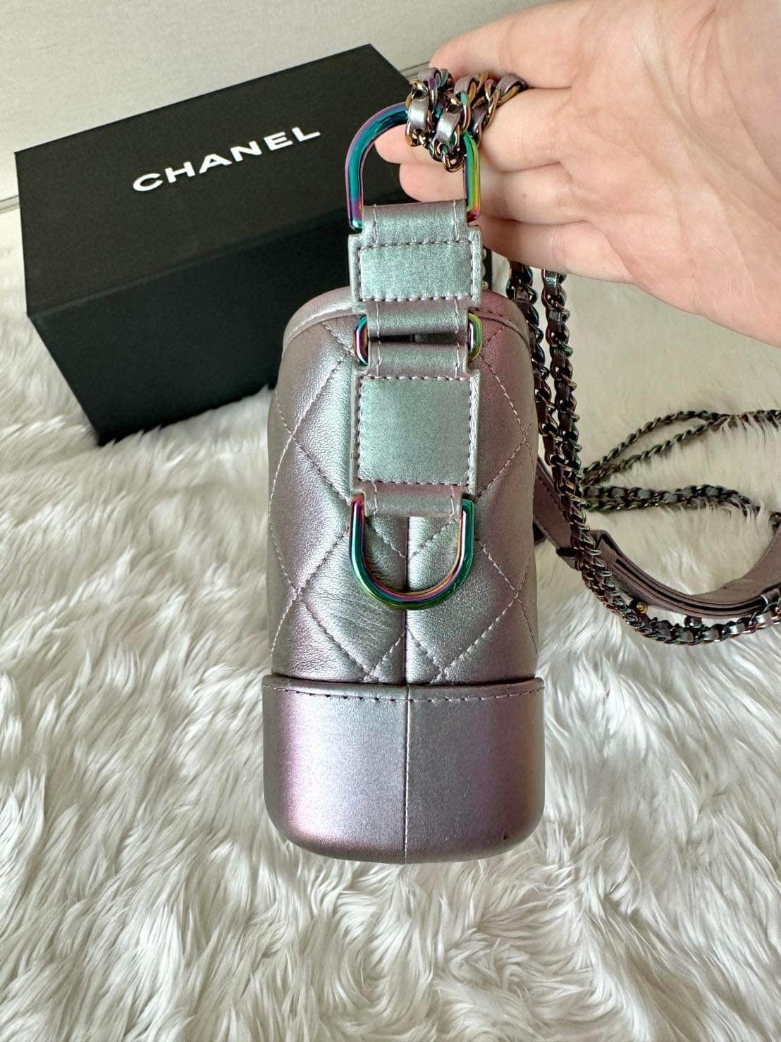 Chanel iridescent calfskin small Gabrielle hobo bag