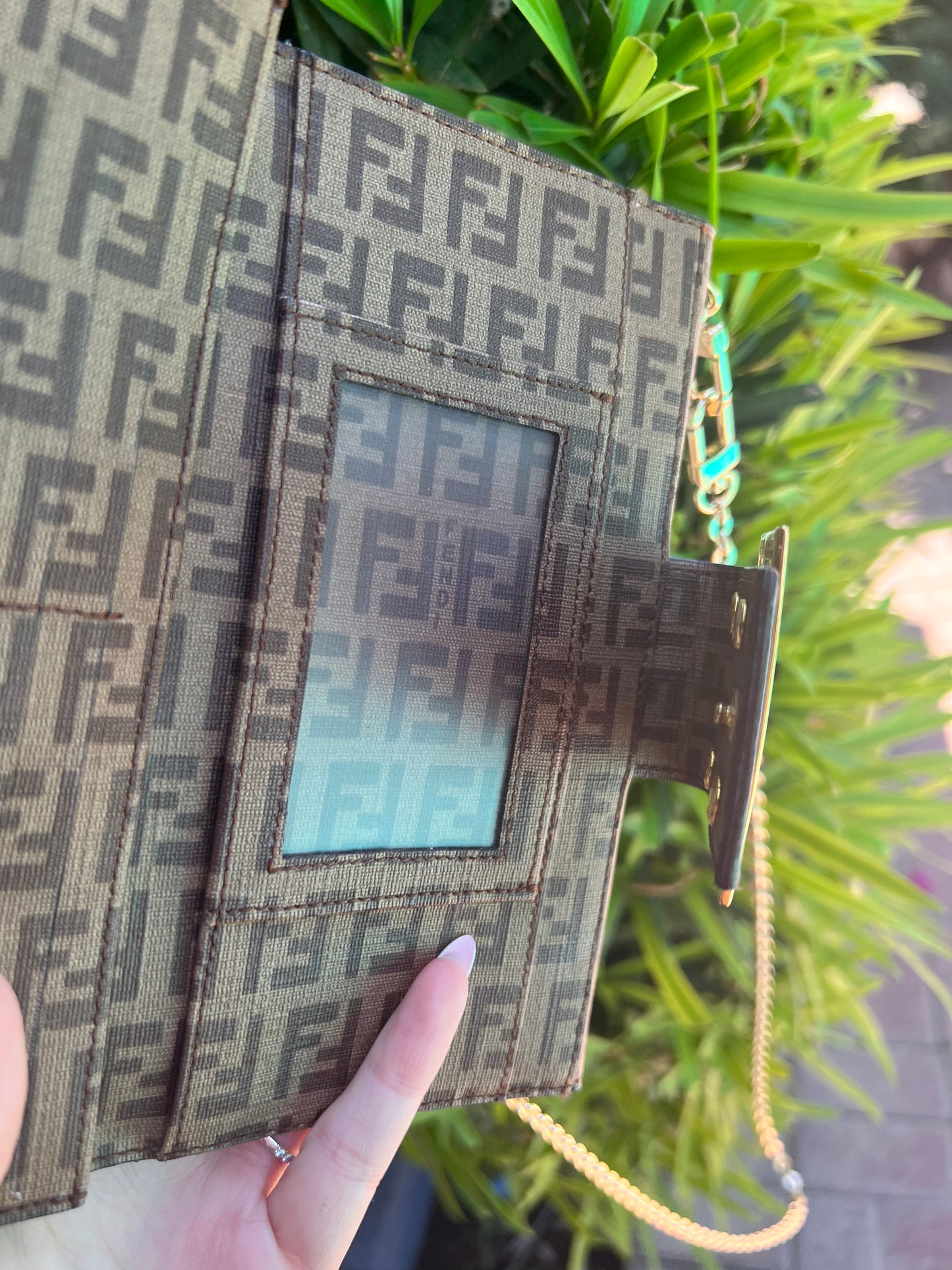 Fendi Zucca wallet on chain double sided