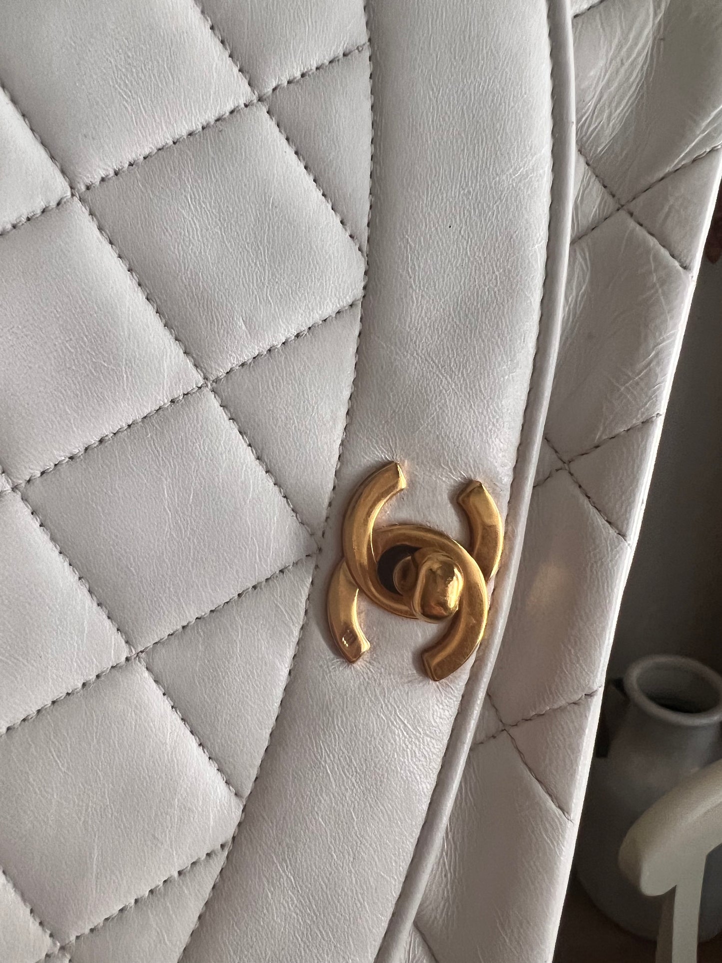 Chanel vintage white lambskin Diana 24k GHW - partial payment