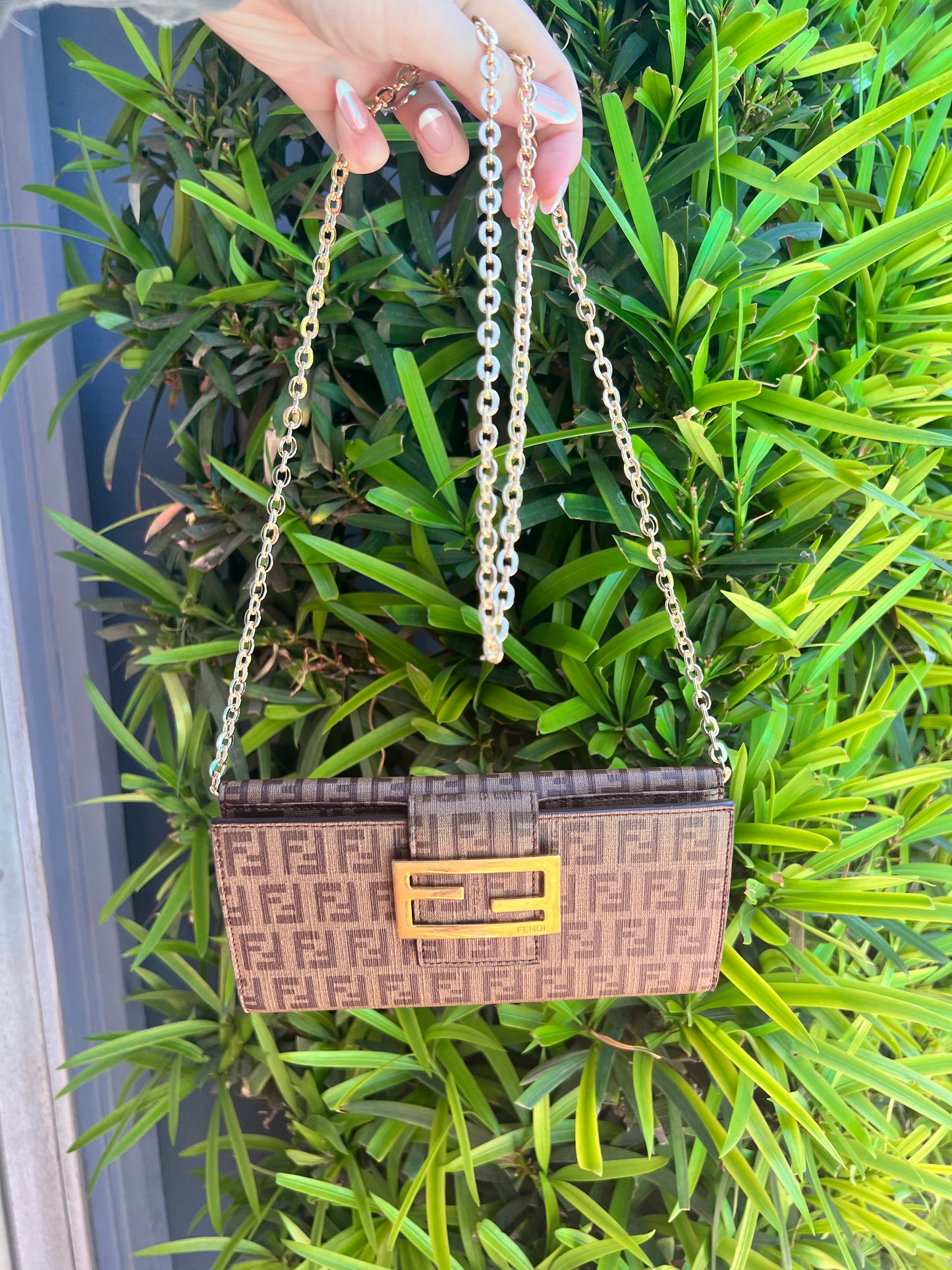 Fendi Zucca wallet on chain double sided