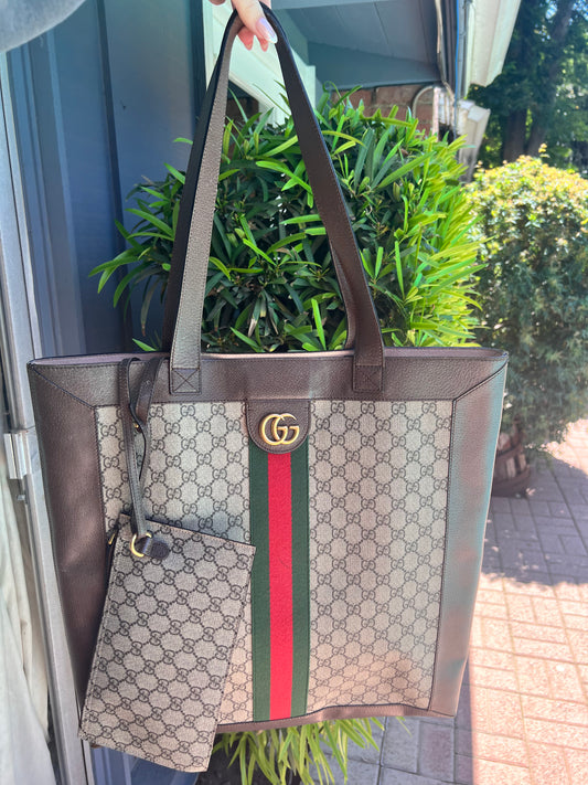 Gucci Ophidia GG coated canvas XL tote with pouch
