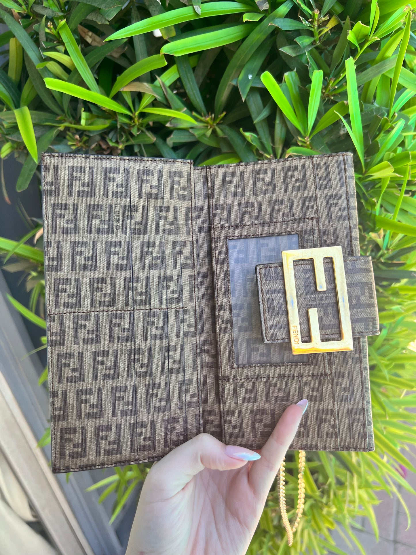 Fendi Zucca wallet on chain double sided