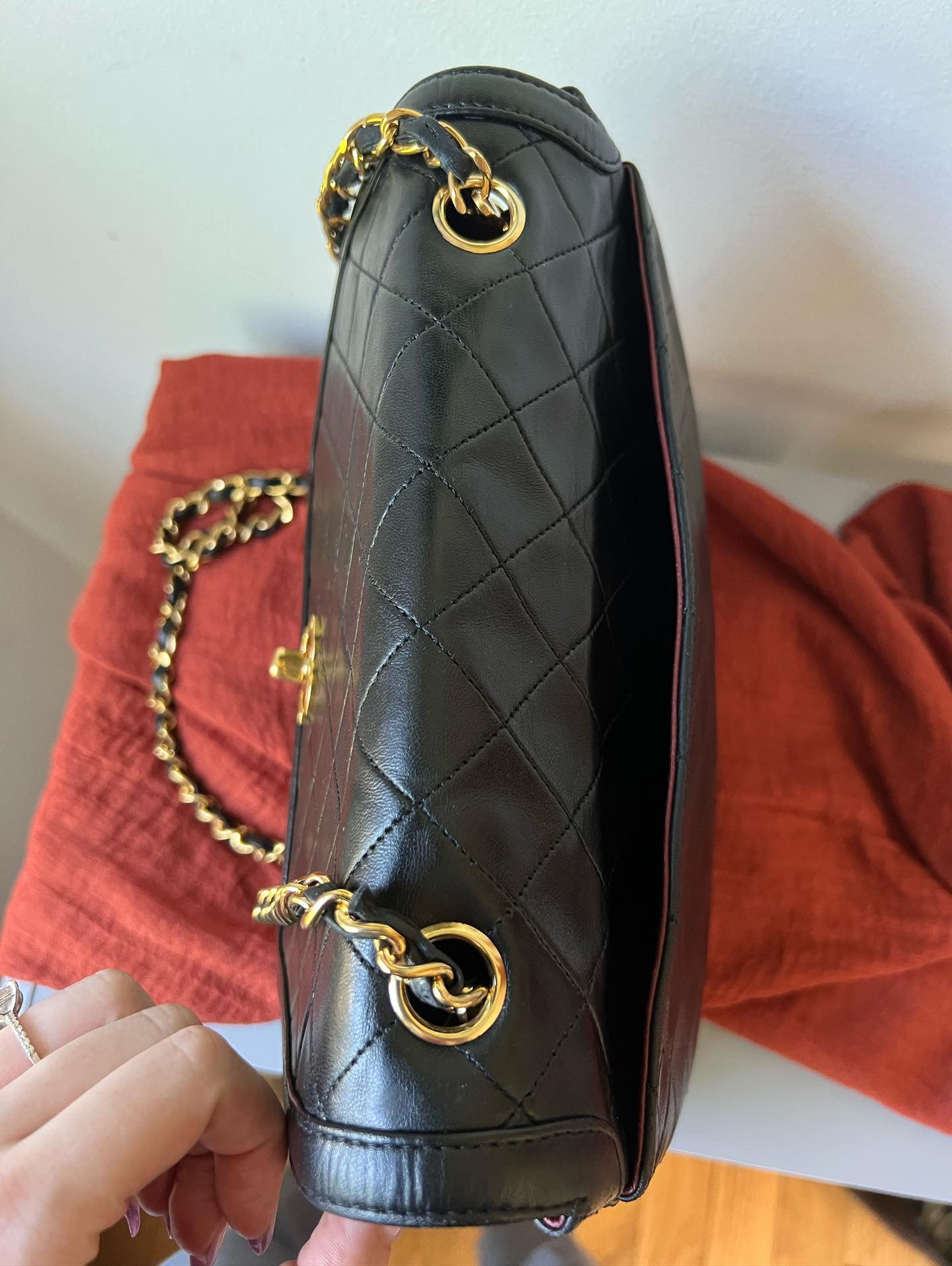 Vintage chanel trapezoid discount bag