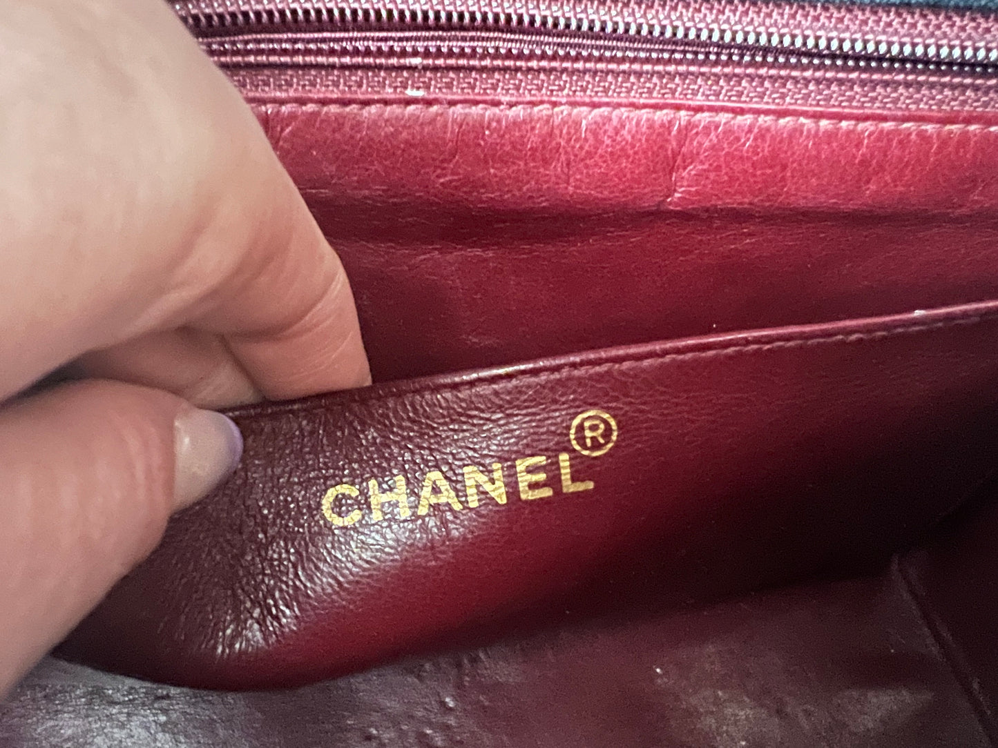 Chanel vintage CC lambskin covered messenger crossbody flap bag