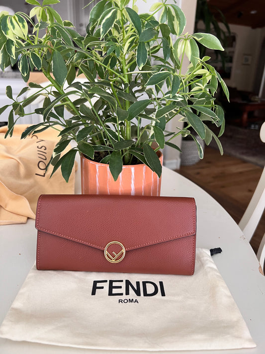 Fendi leather continental long wallet