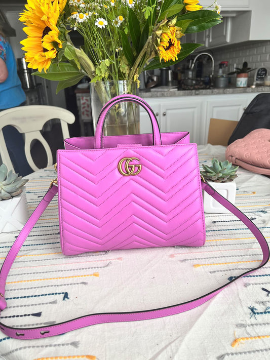 Gucci candy pink marmont tote