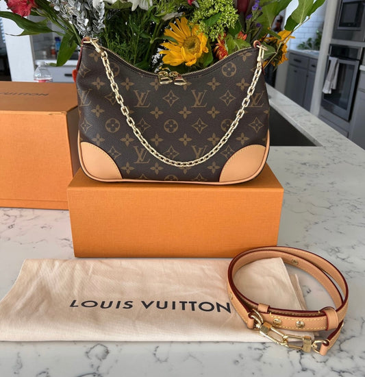 Louis Vuitton monogram / natural boulogne NM bag