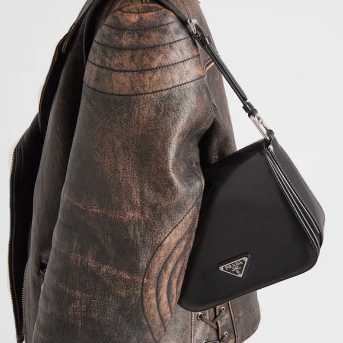 Prada  Brushed Leather 2 way shoulder bag