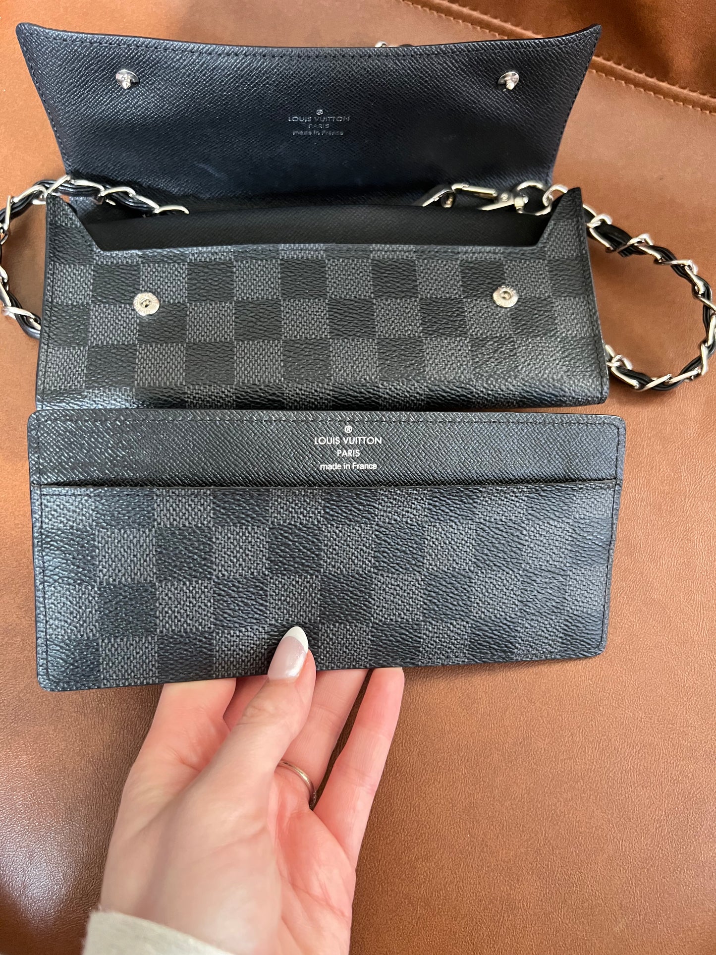 Louis Vuitton - Brown Leather Monogram Snap Wallet – Current Boutique