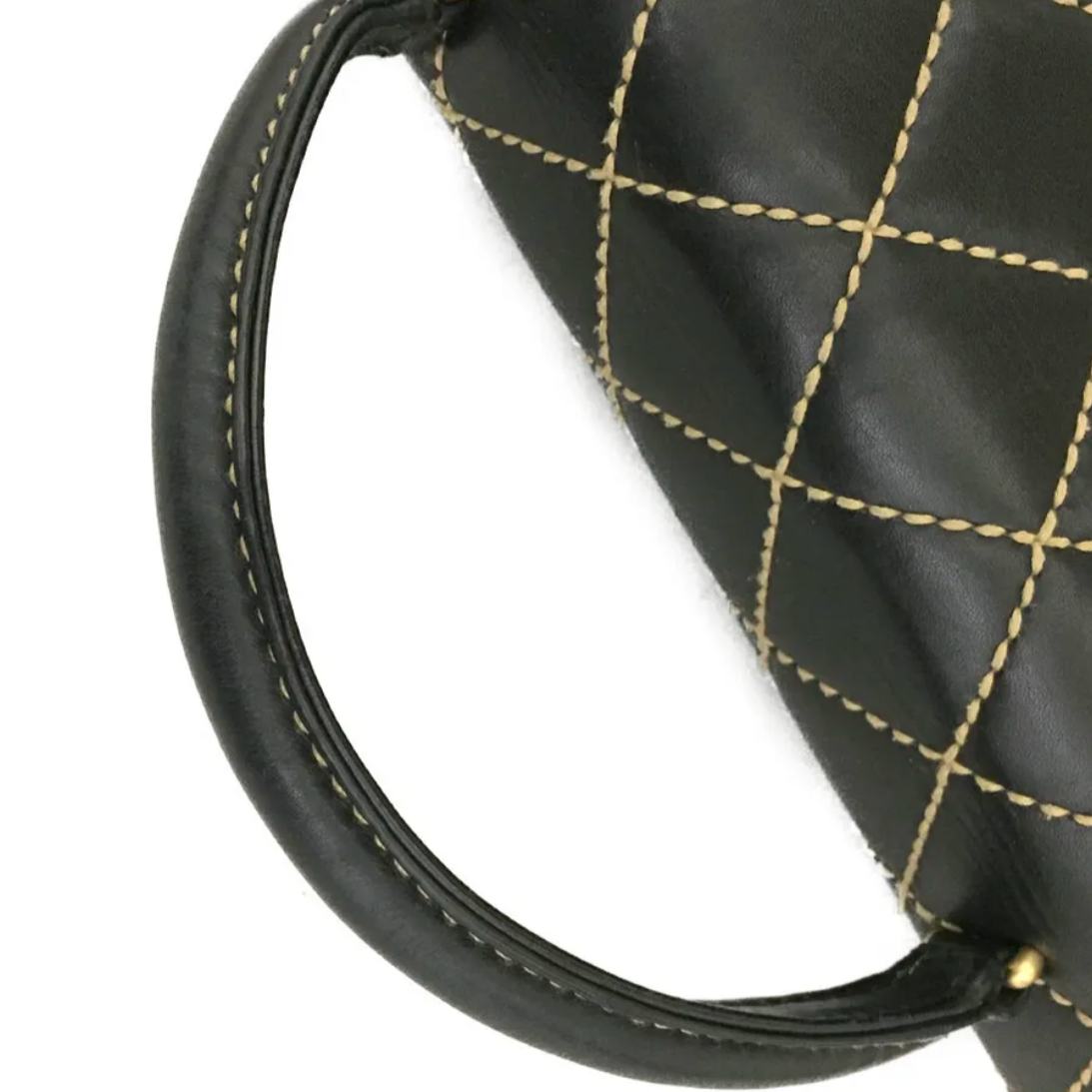 Chanel 2005 Wild Stitch Lambskin Large Top Handle Flap Bag