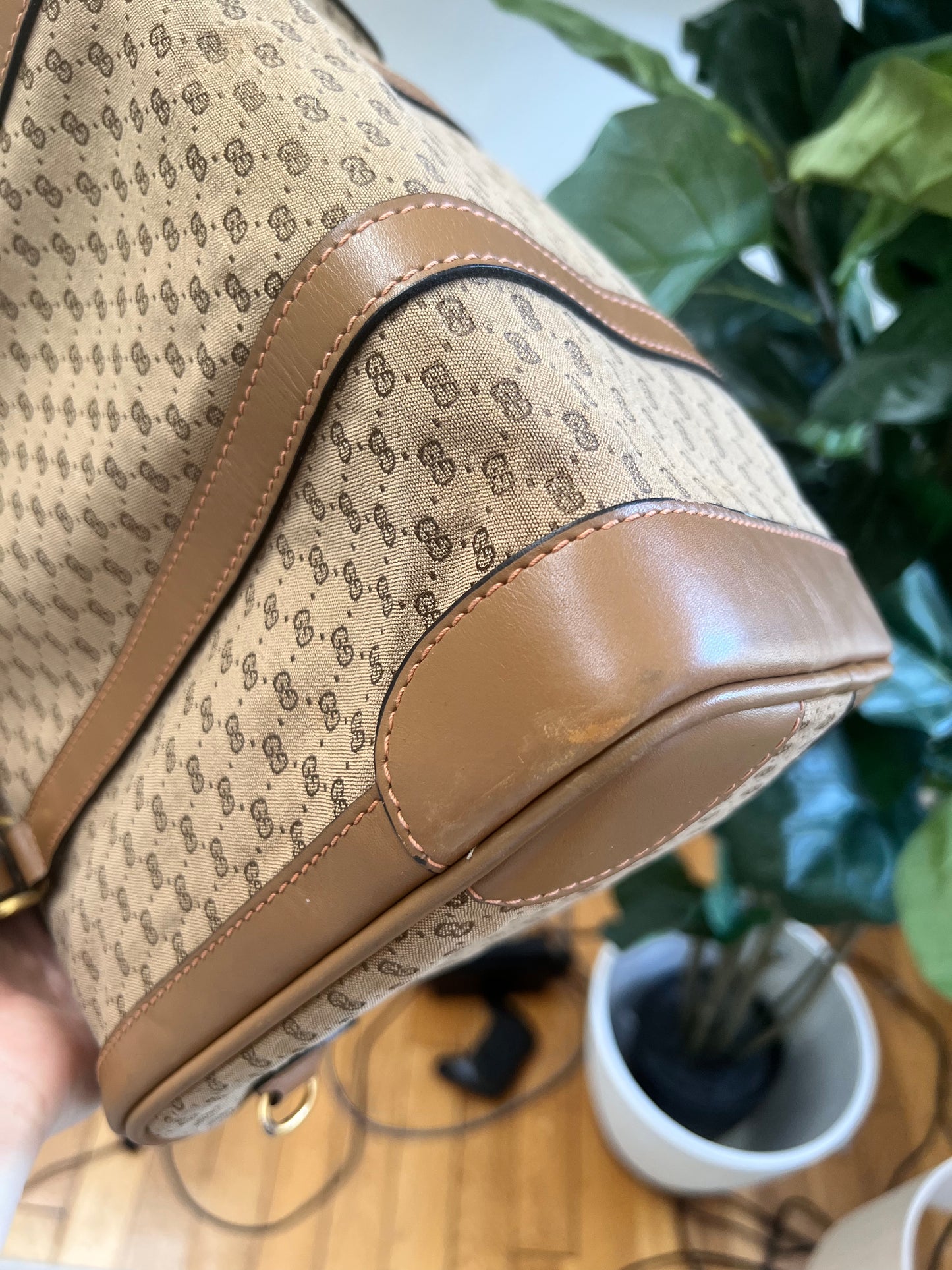 Vintage Gucci GG canvas / leather Boston bag