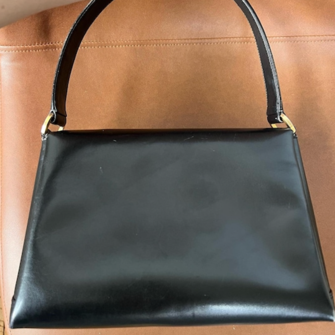 Authentic RARE Vintage 60's Gucci Shoulder Bag Brown Patent Leather Purse  1960's