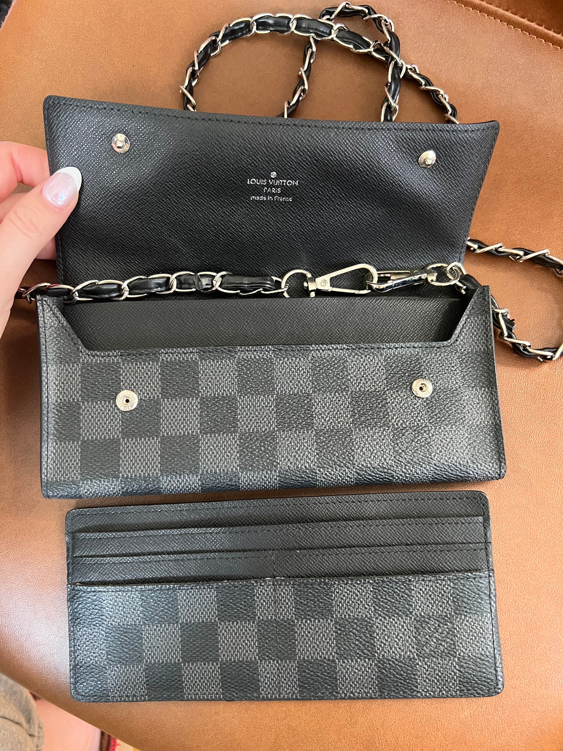 Authentic Louis Vuitton Damier Graphite Long GM double snap wallet on – Bag  Babes Boutique LLC