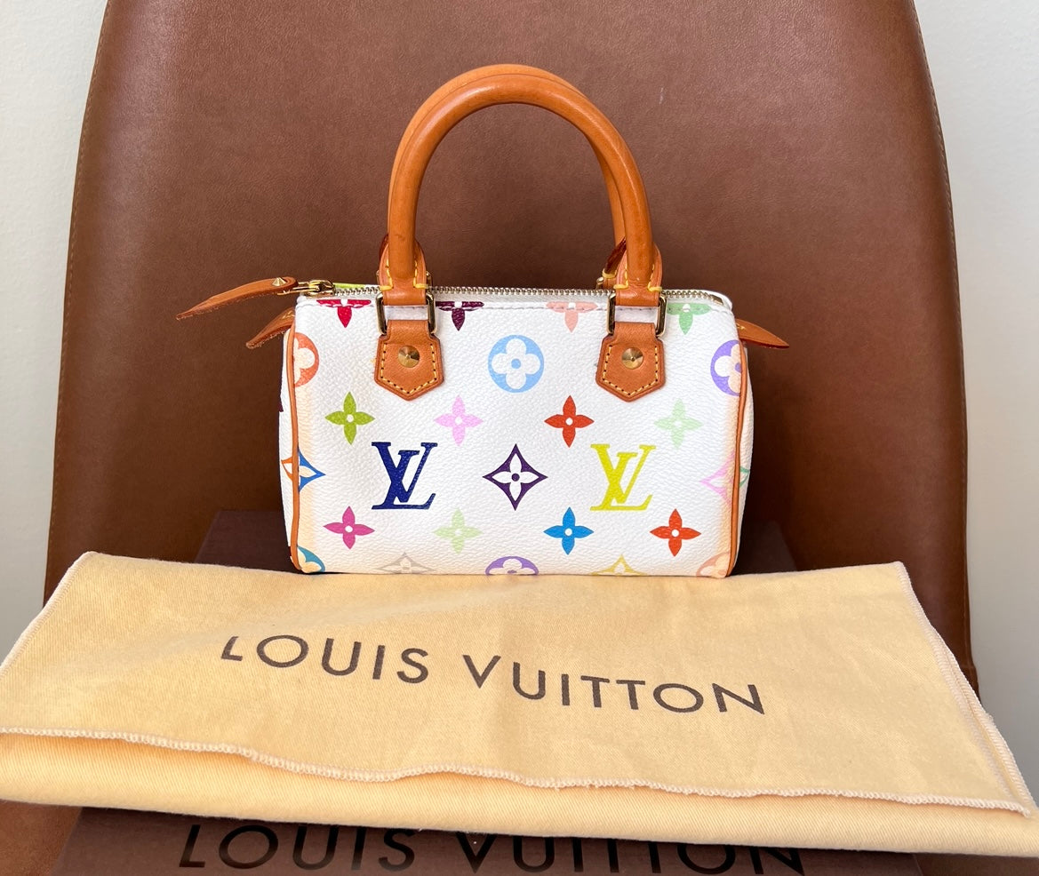 Louis Vuitton Takashi Murakami Blanc/White Multicolor Mini Speedy